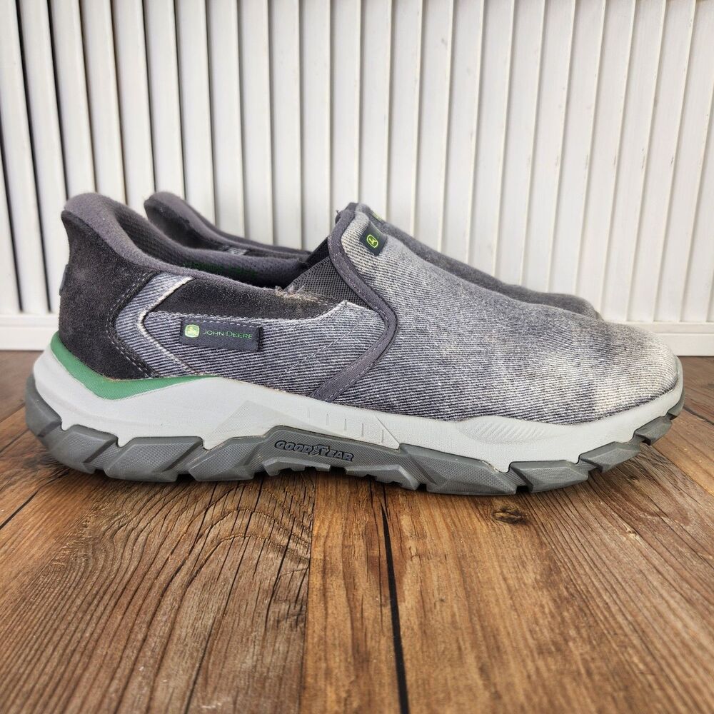 Skechers John Deere Santoro Volson Slip In Shoes Mens 12 Distressed Canvas Gray